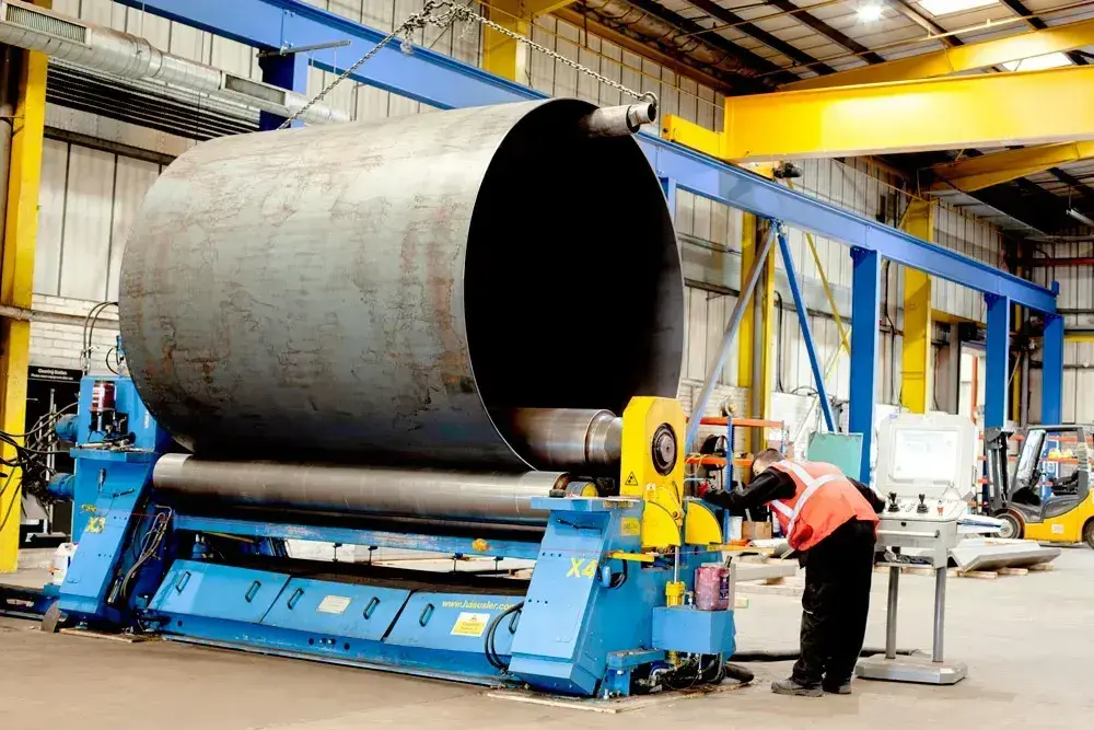 Large format metal plate rolling